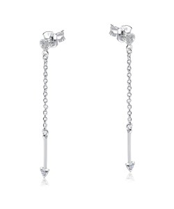 Gorgeous CZ Stone With Chain Drop Earring Stud STS-5546